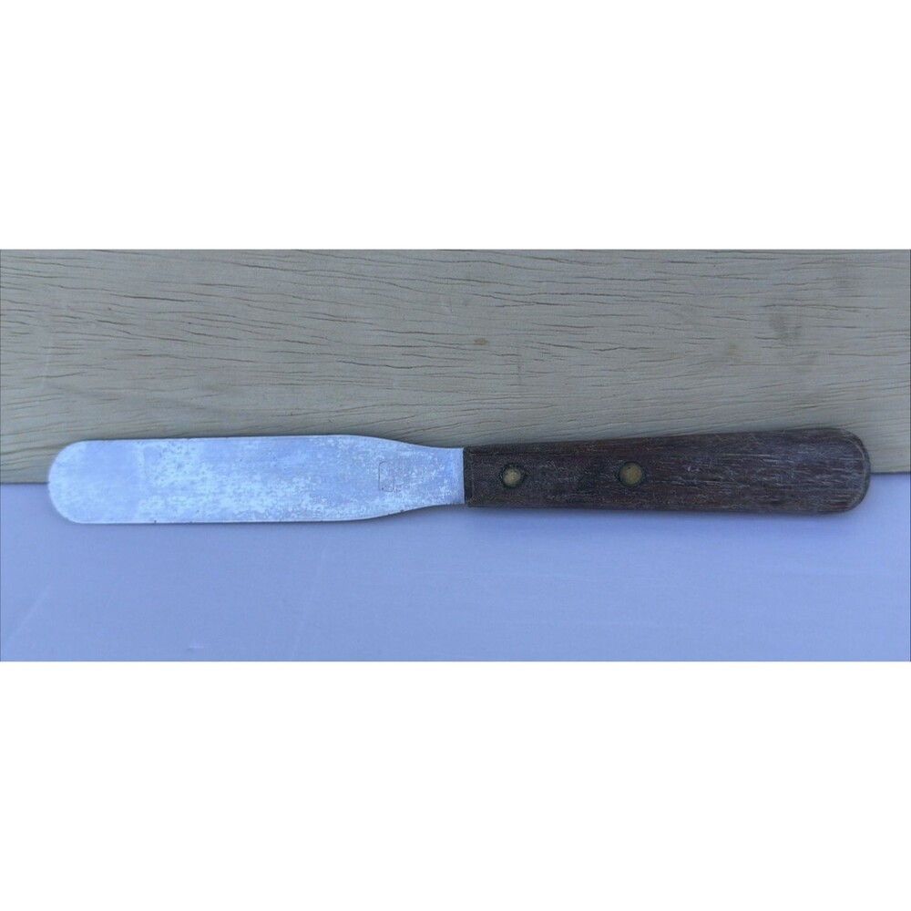 VTG EKCO Icing Knife Cake Batter Spreader Wood Handle 7-5/8"